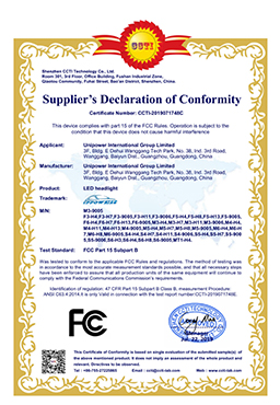 Unipower Led Headlight Certificate