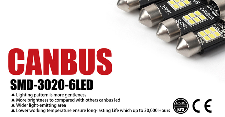 36mm festoon led 3020 canbus