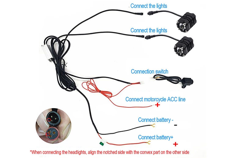 motorcycle led spotlights wiring method