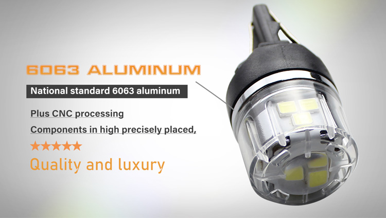 7443 brake light bulb: 6063 aluminum