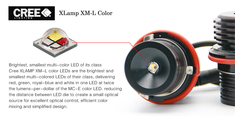bluetooth rgbw led angel eyes: XLamp XM-L Color