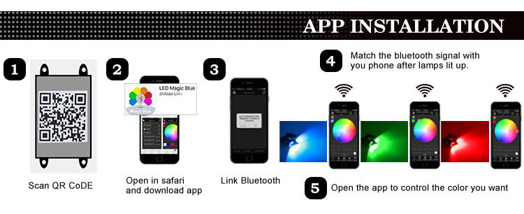 bluetooth rgbw led angel eyes : APP installation