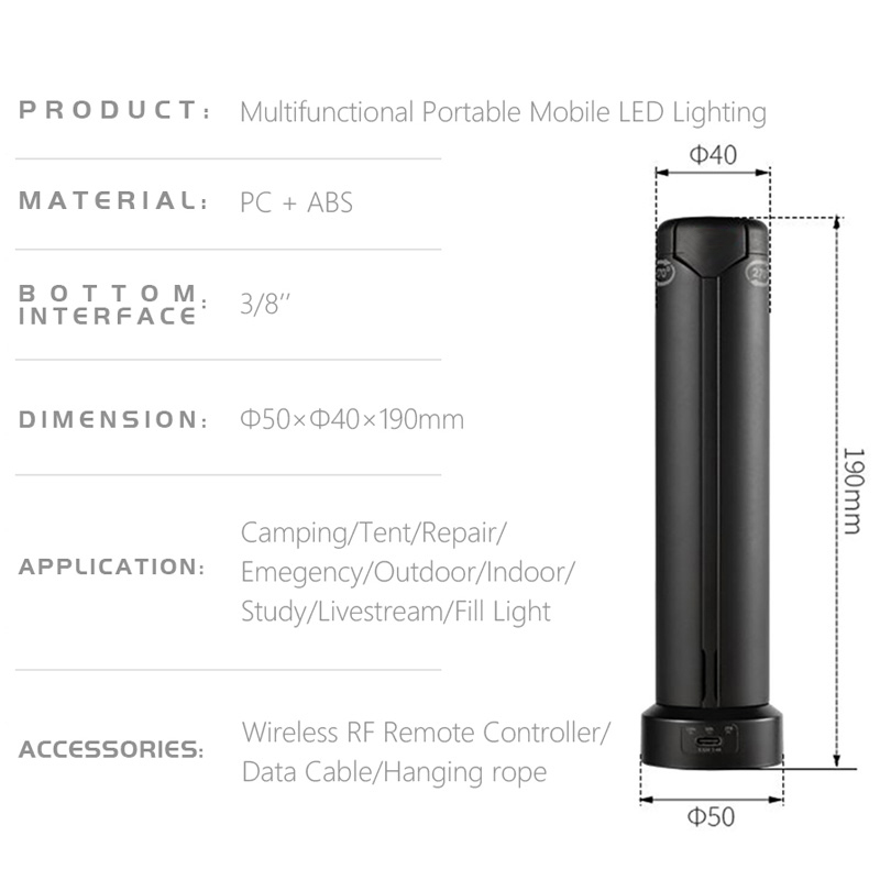 15 brightness options for multifunctional portable LED lights